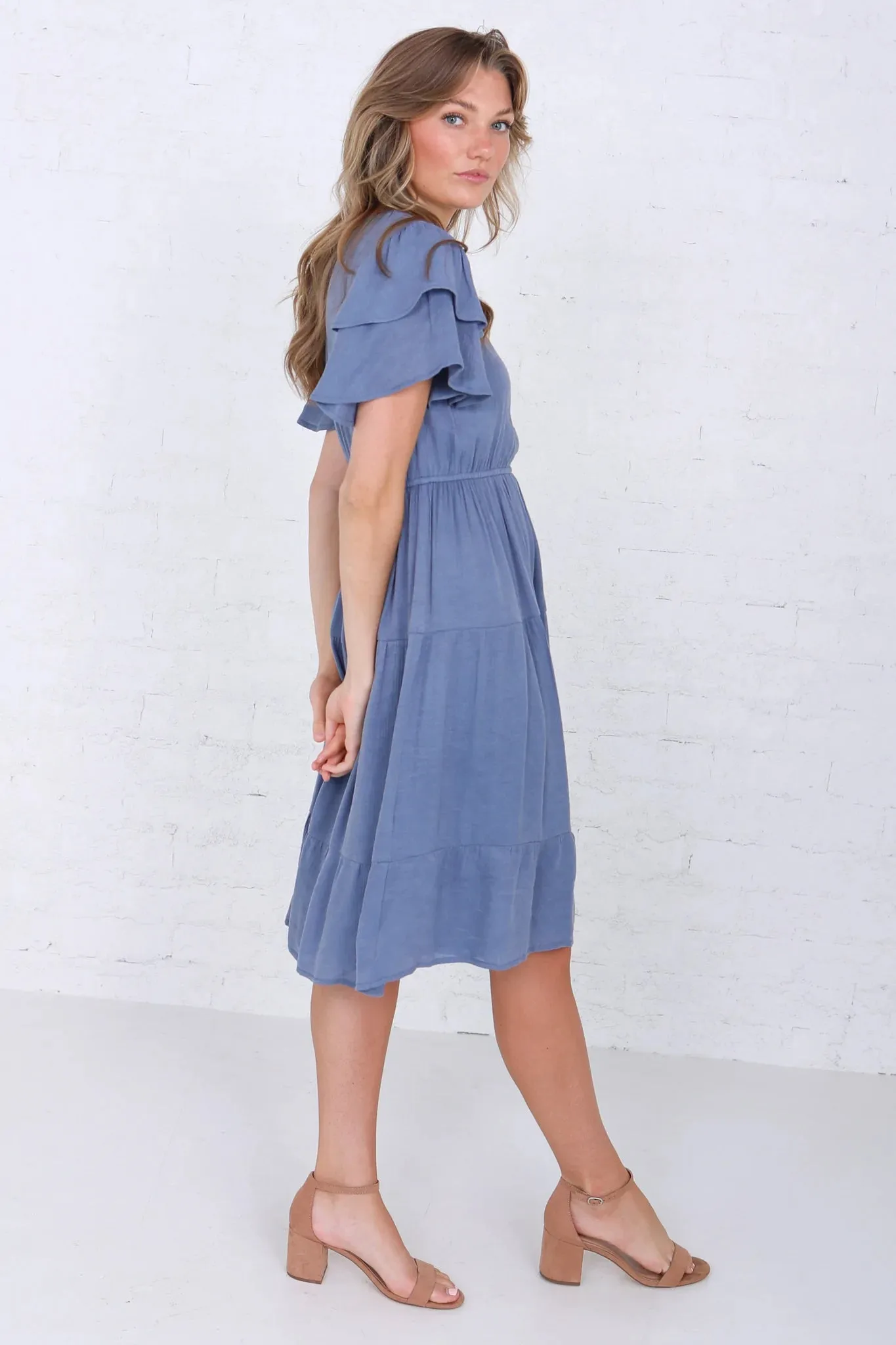 Elisa Knee Length Dress in Shadow (XS-XXL)