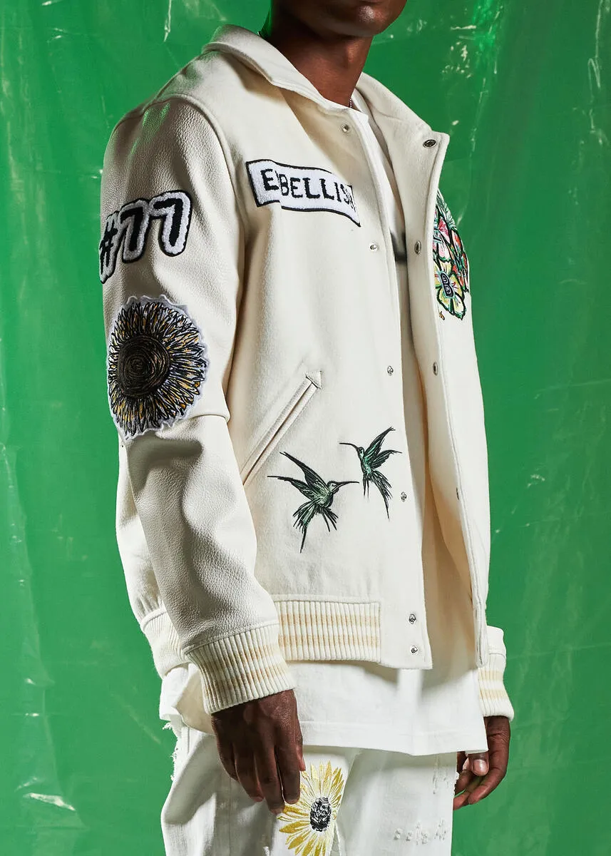 Embellish SPRING VARSITY JACKET (CREAM)