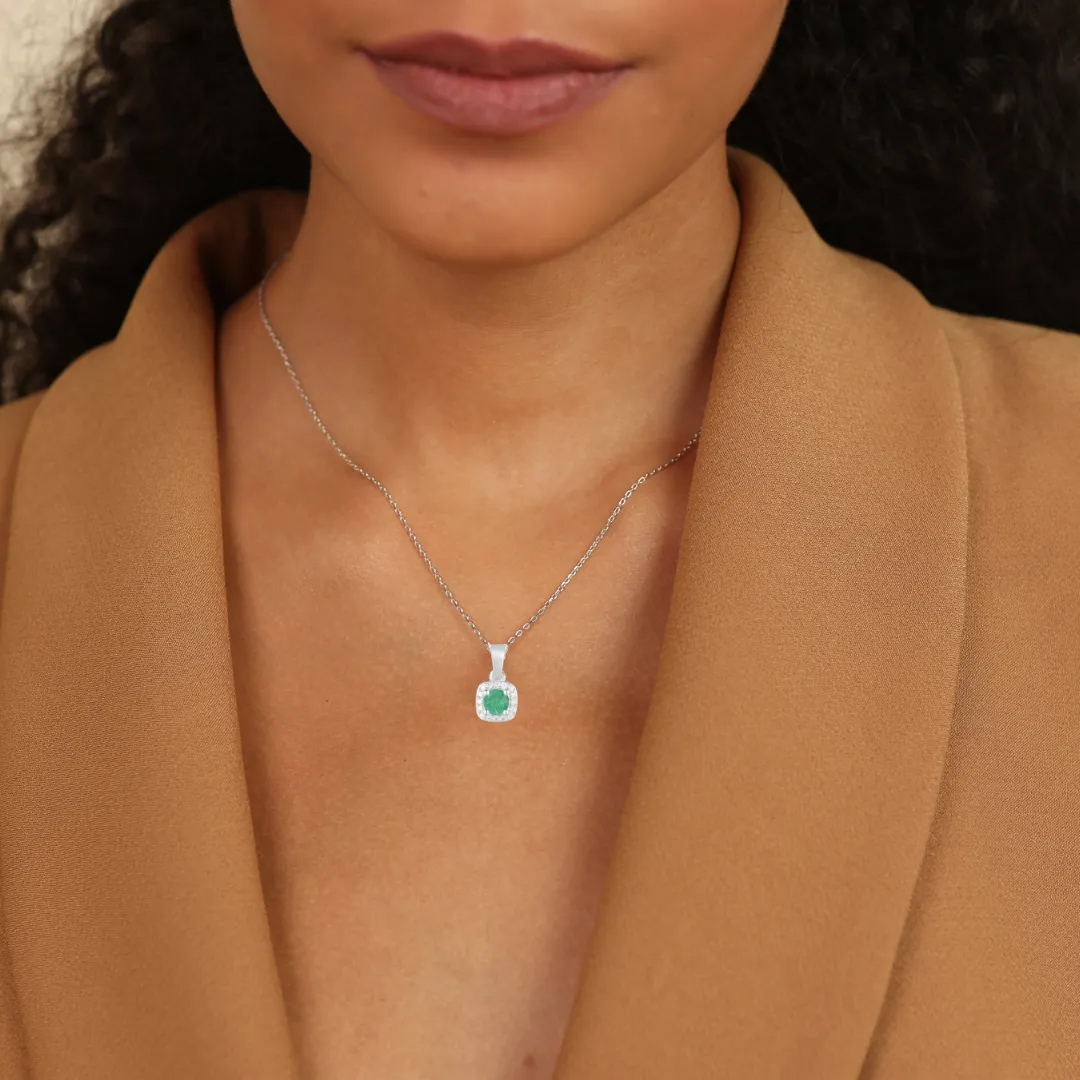 Emerald Halo Necklace