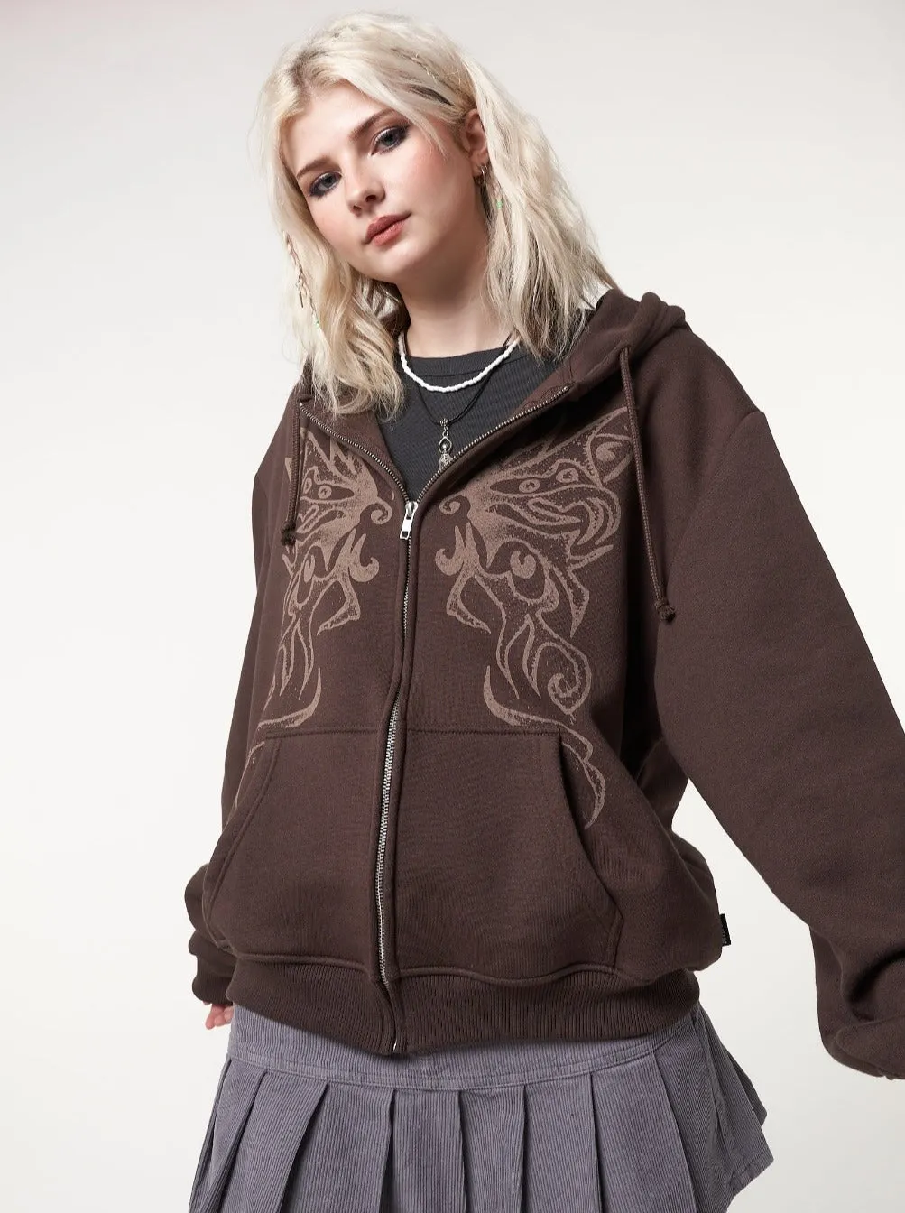 Fairy Wings Oversized Zip Up Hoodie