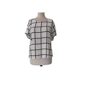 Forever Black & White Square-print Top | Brand New |