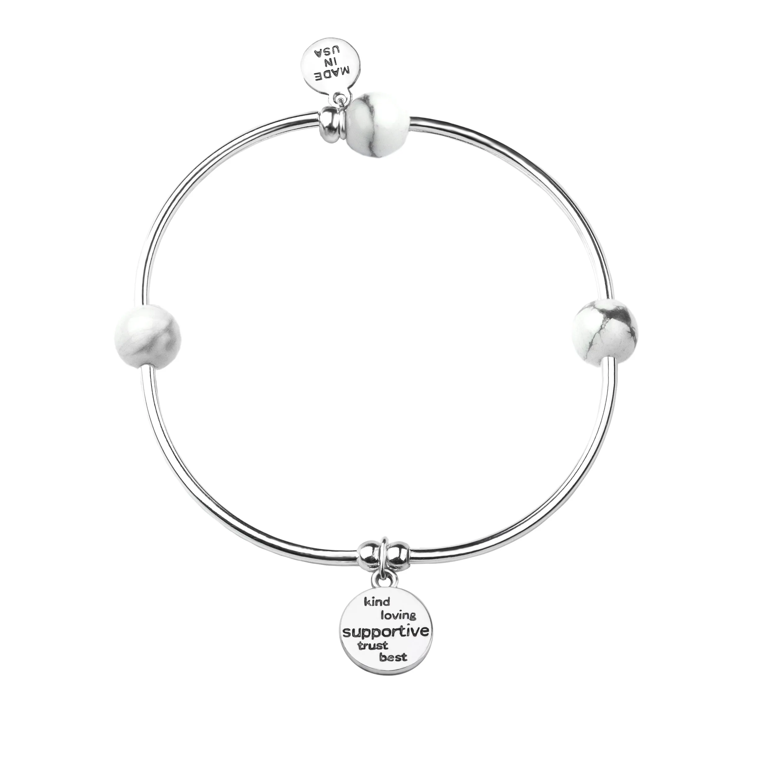 Friend | Soft Bangle Charm Bracelet | Amazonite