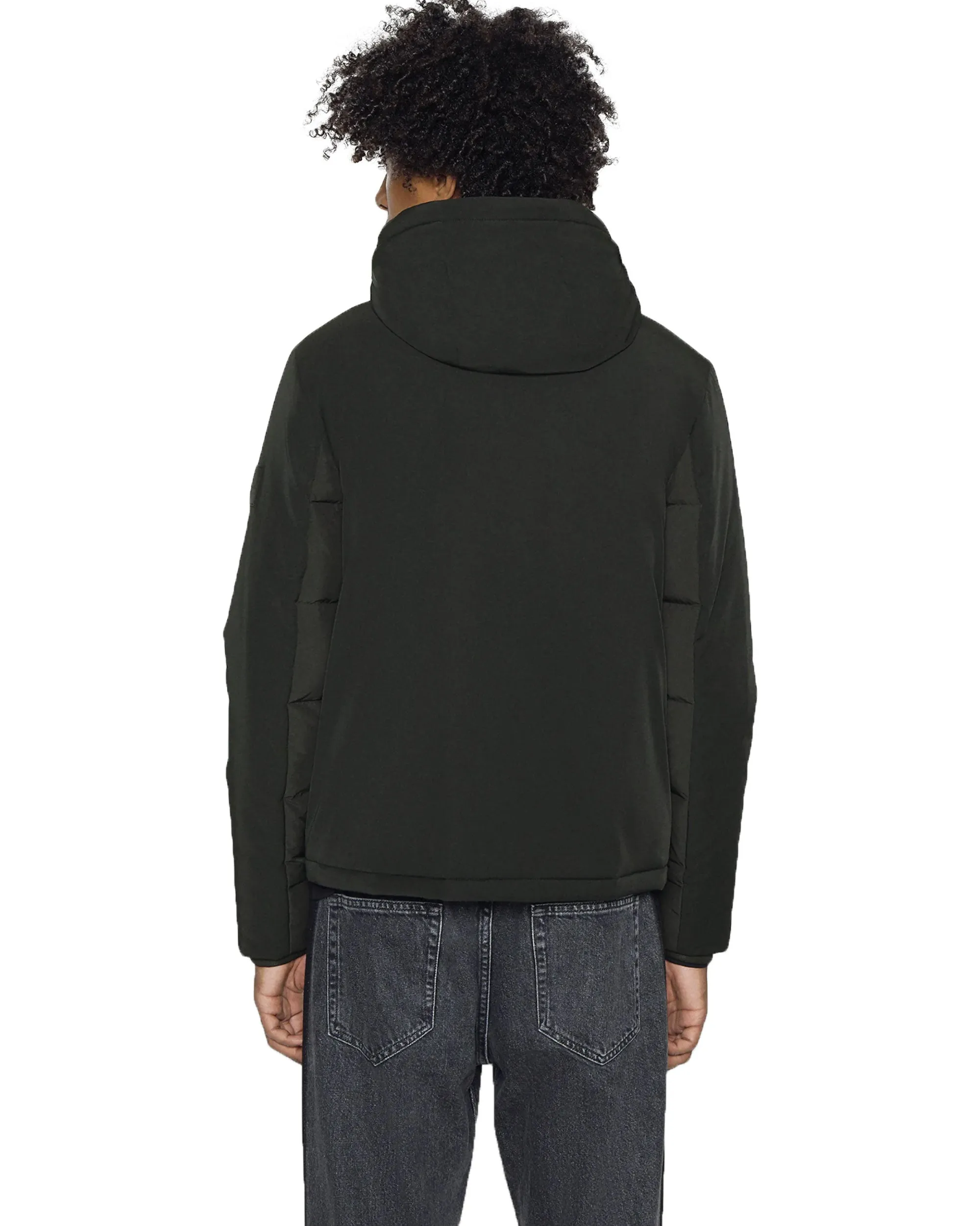 Giacca Uomo Calvin Klein Softshell Mix Media Hood Nero