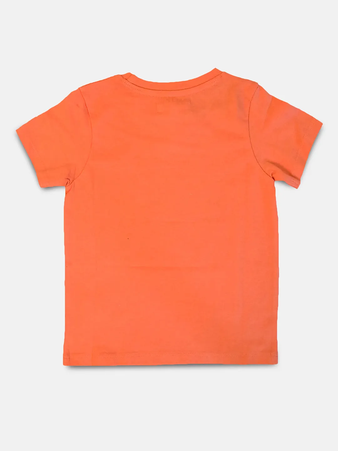 Girls Orange Foil Printed Graphic T-Shirt