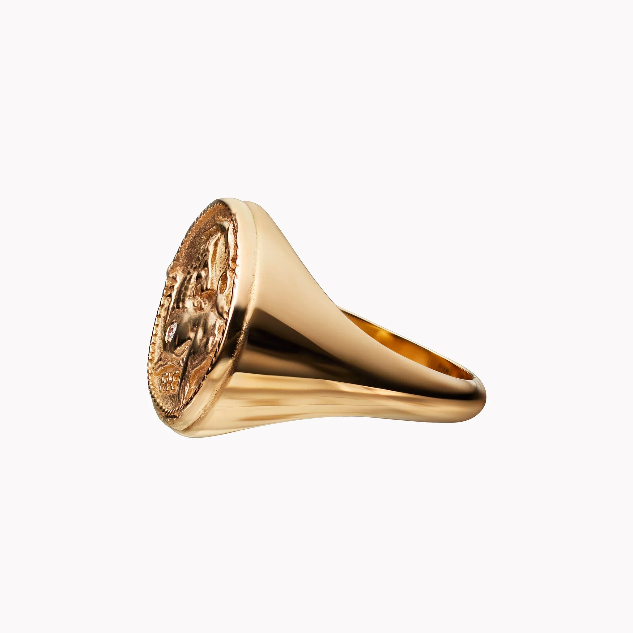 Goddess Signet Coin Ring