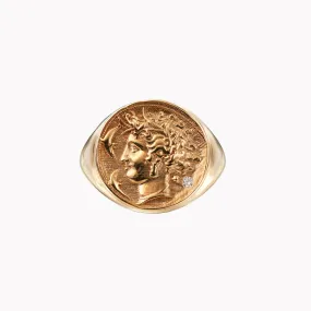 Goddess Signet Coin Ring