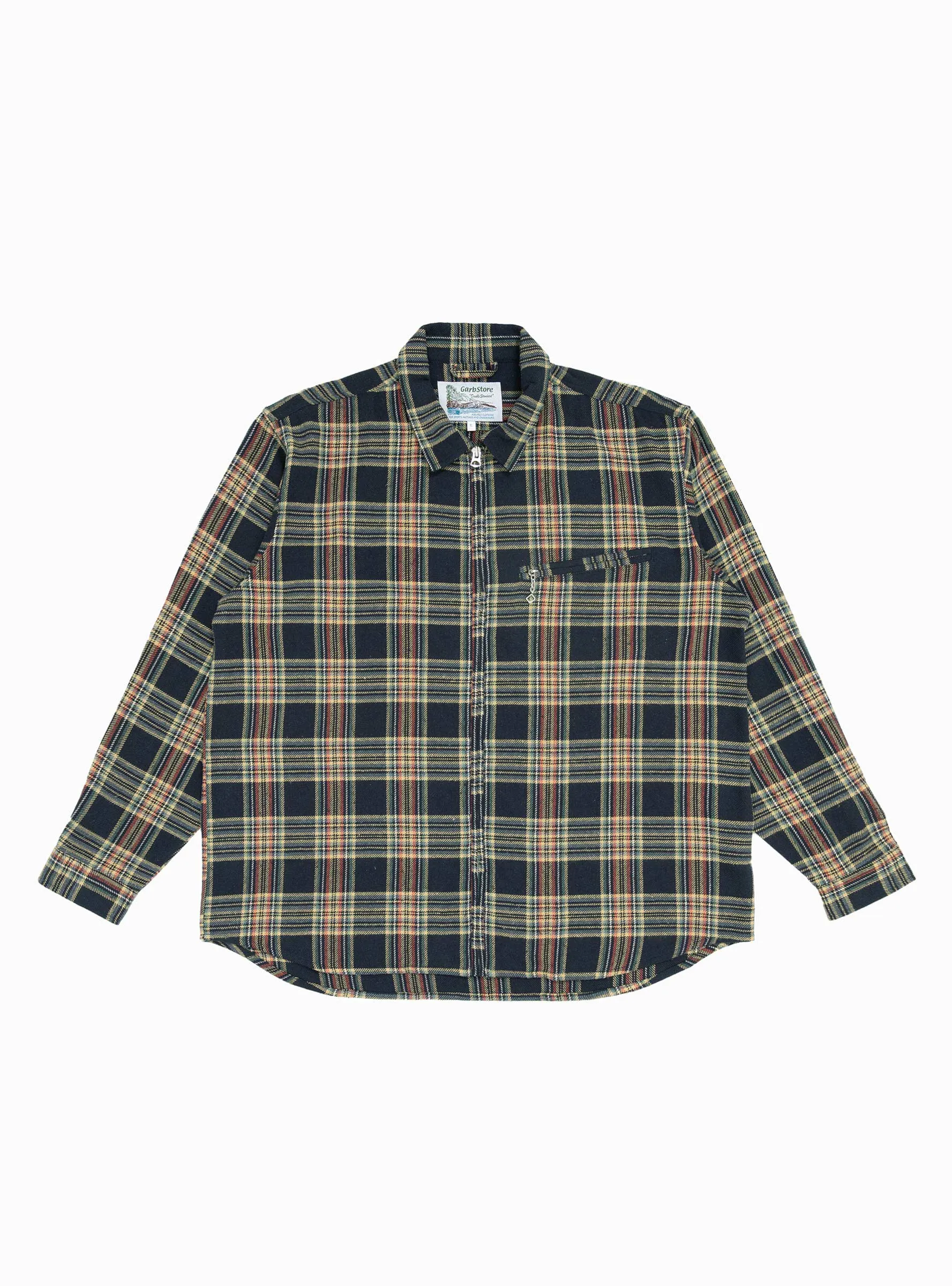 Grande Zip Shirt Midnight Blue Check