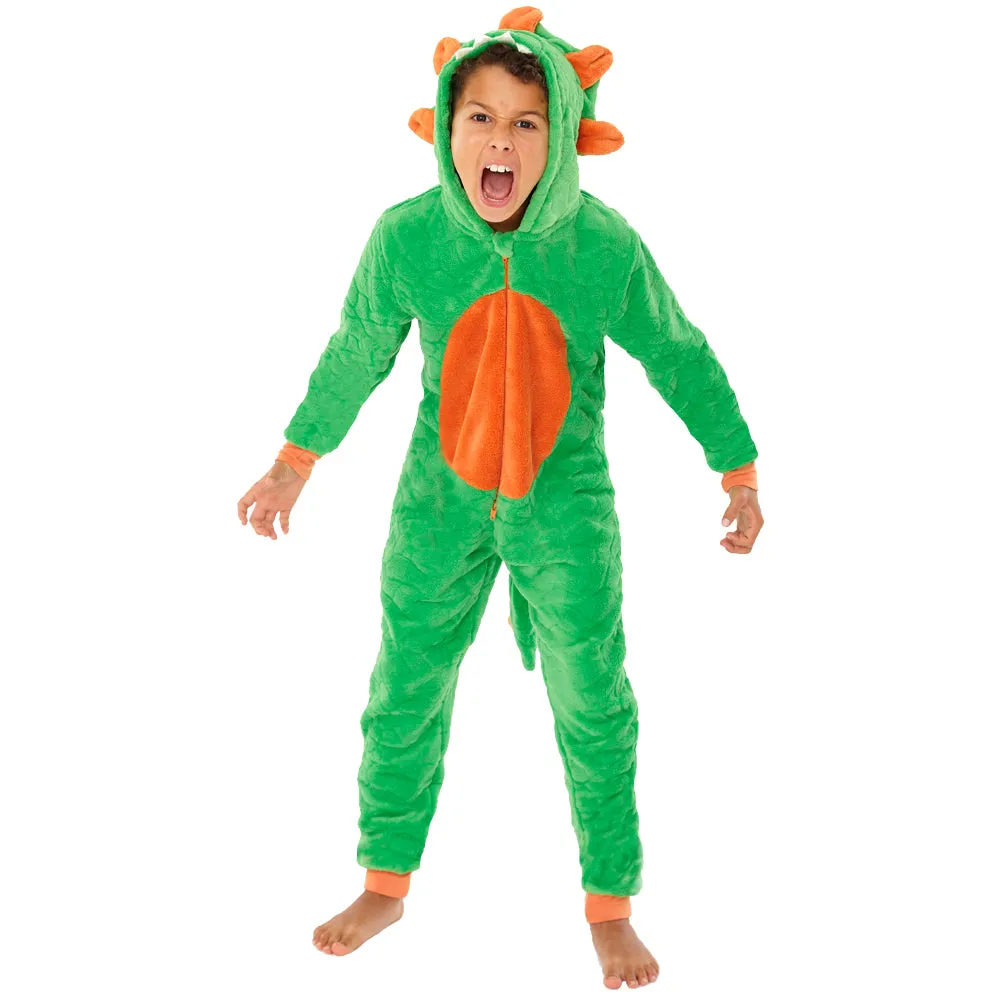 Green & Red Boys Dinosaur Onesie