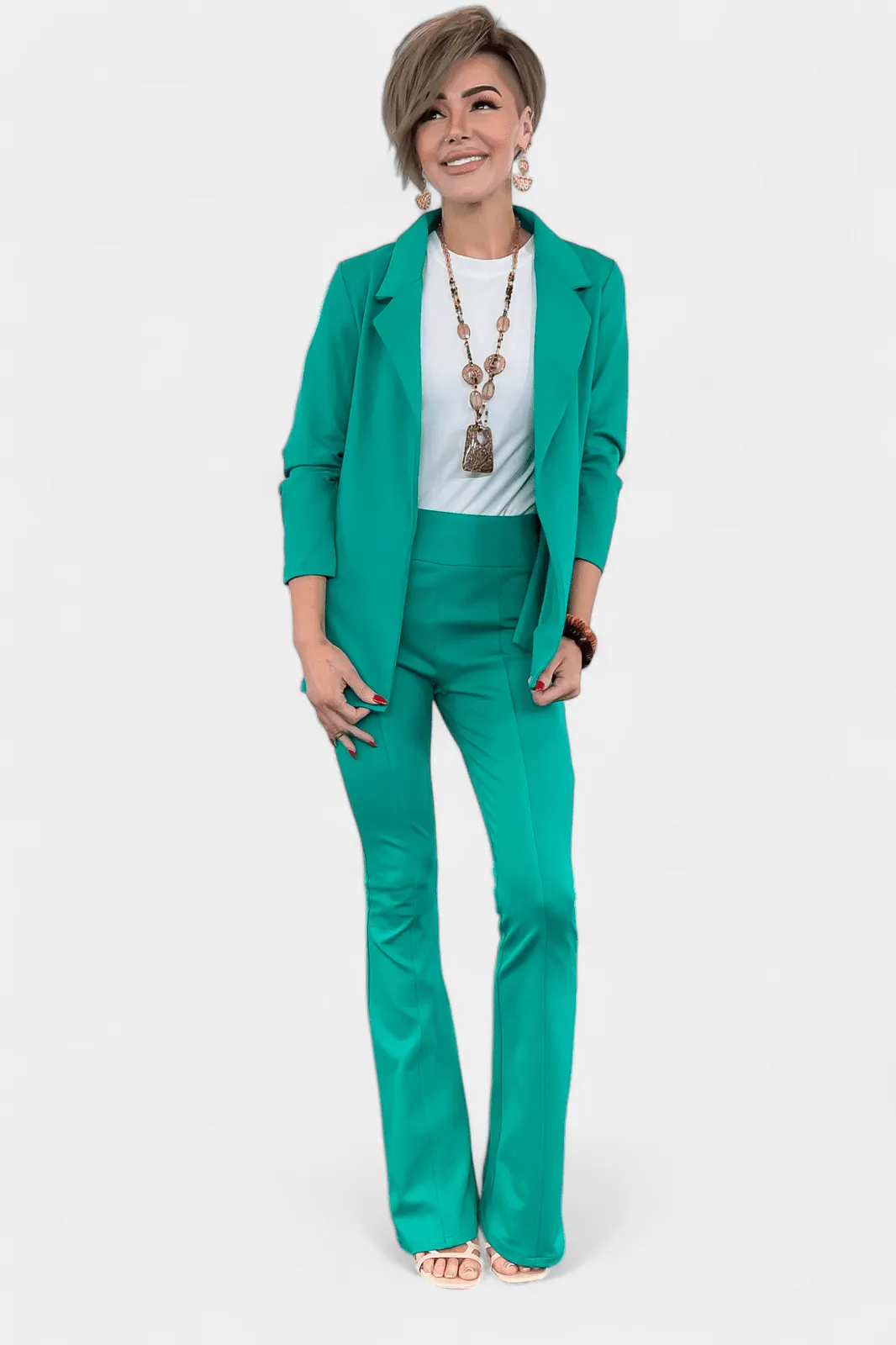 Green High Waisted Flare Pants [NO RETURNS]