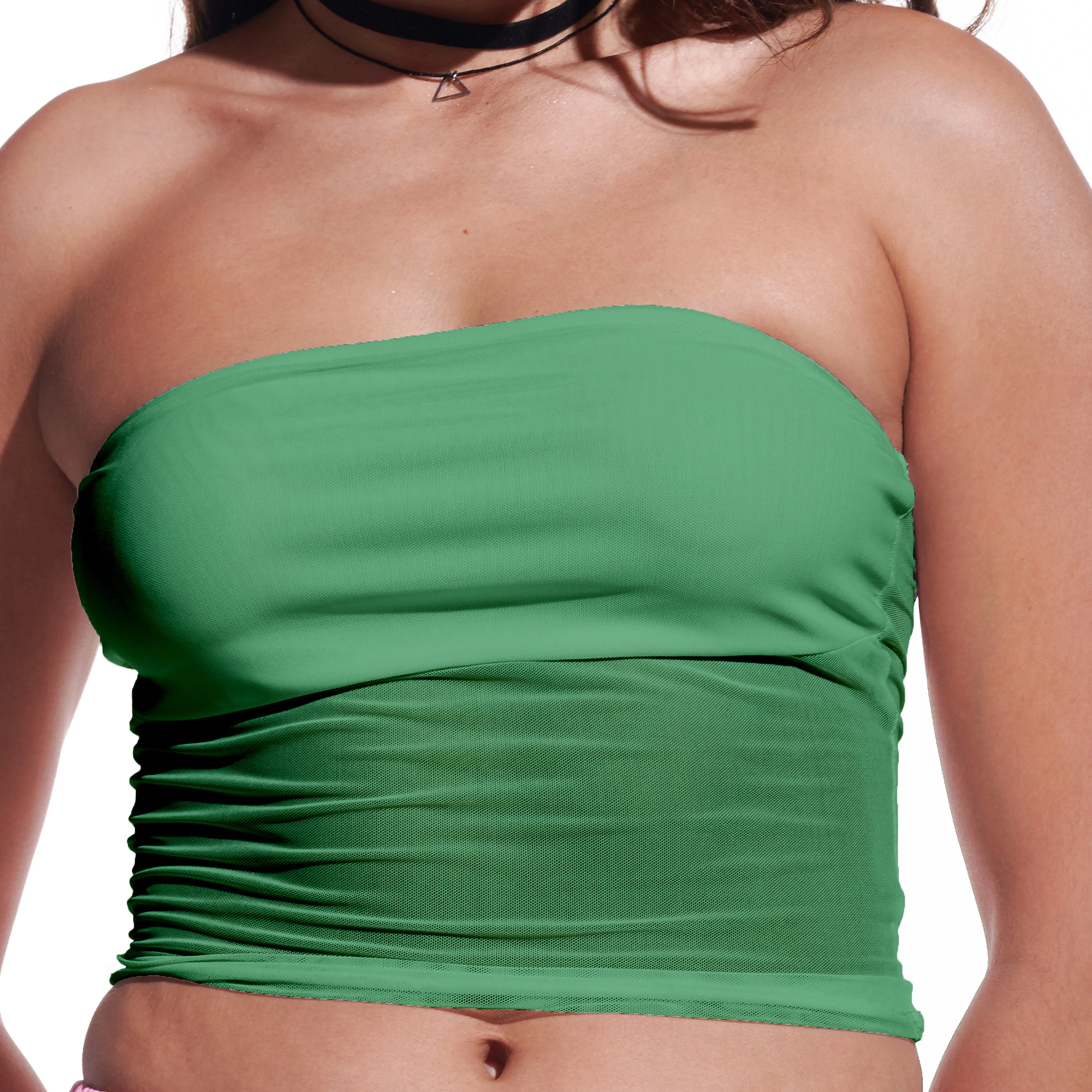 Green Mesh Tube Top