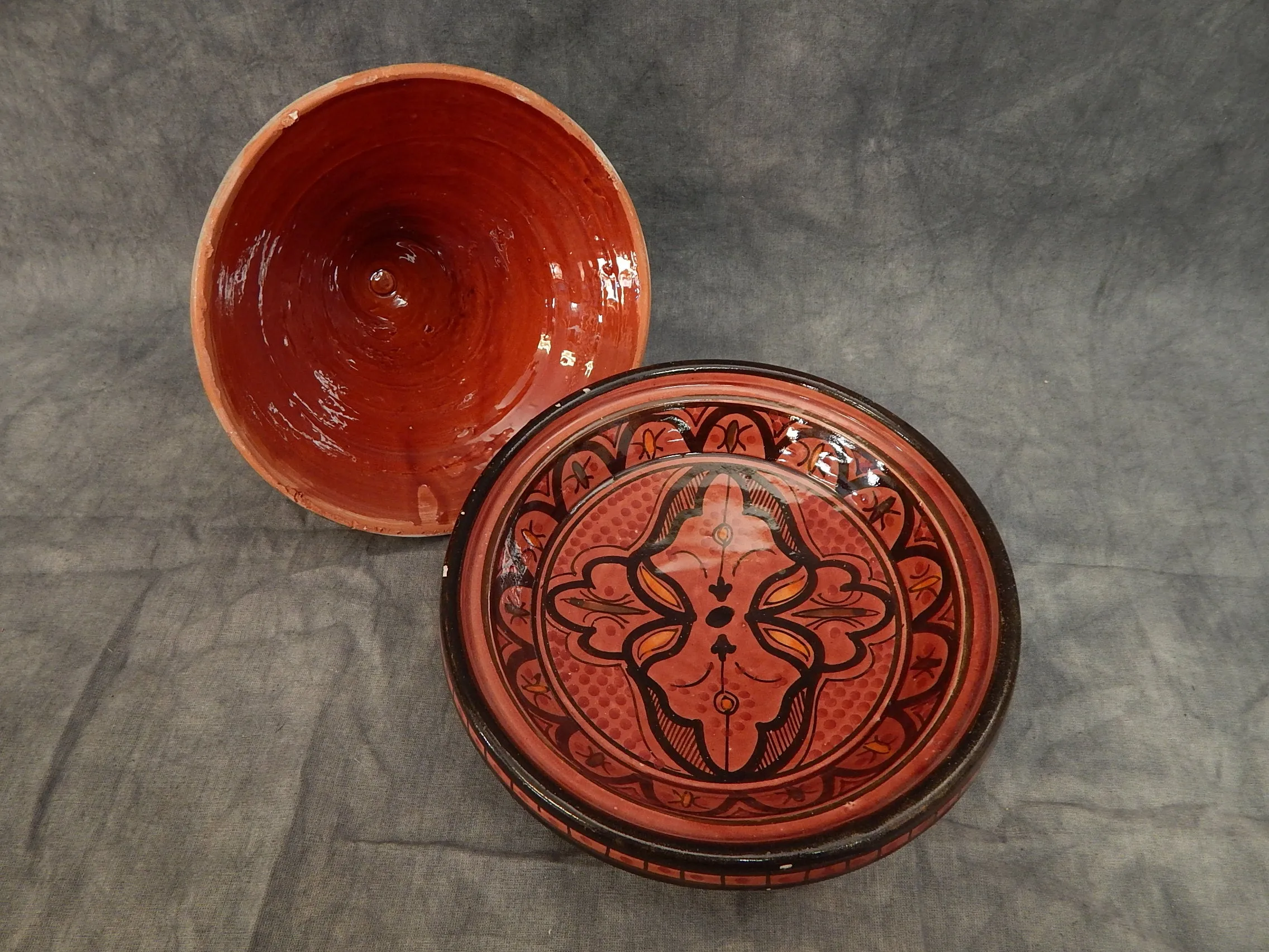 Hand-Painted Moroccan Tagine Cooker - Good Condition as Noted