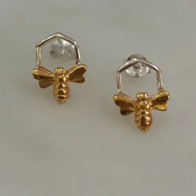 Hex Bee Stud Earrings