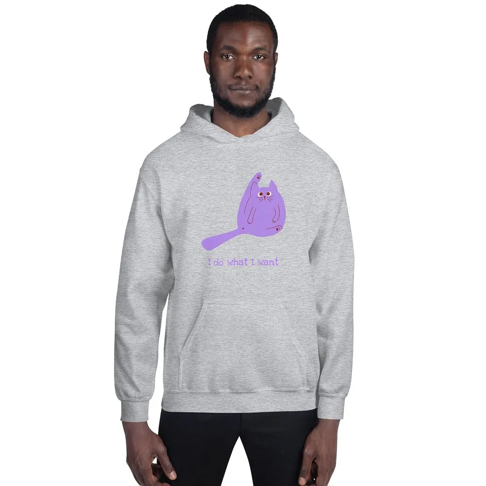 Hoodie With Funny Cat Text / I Do What I Want