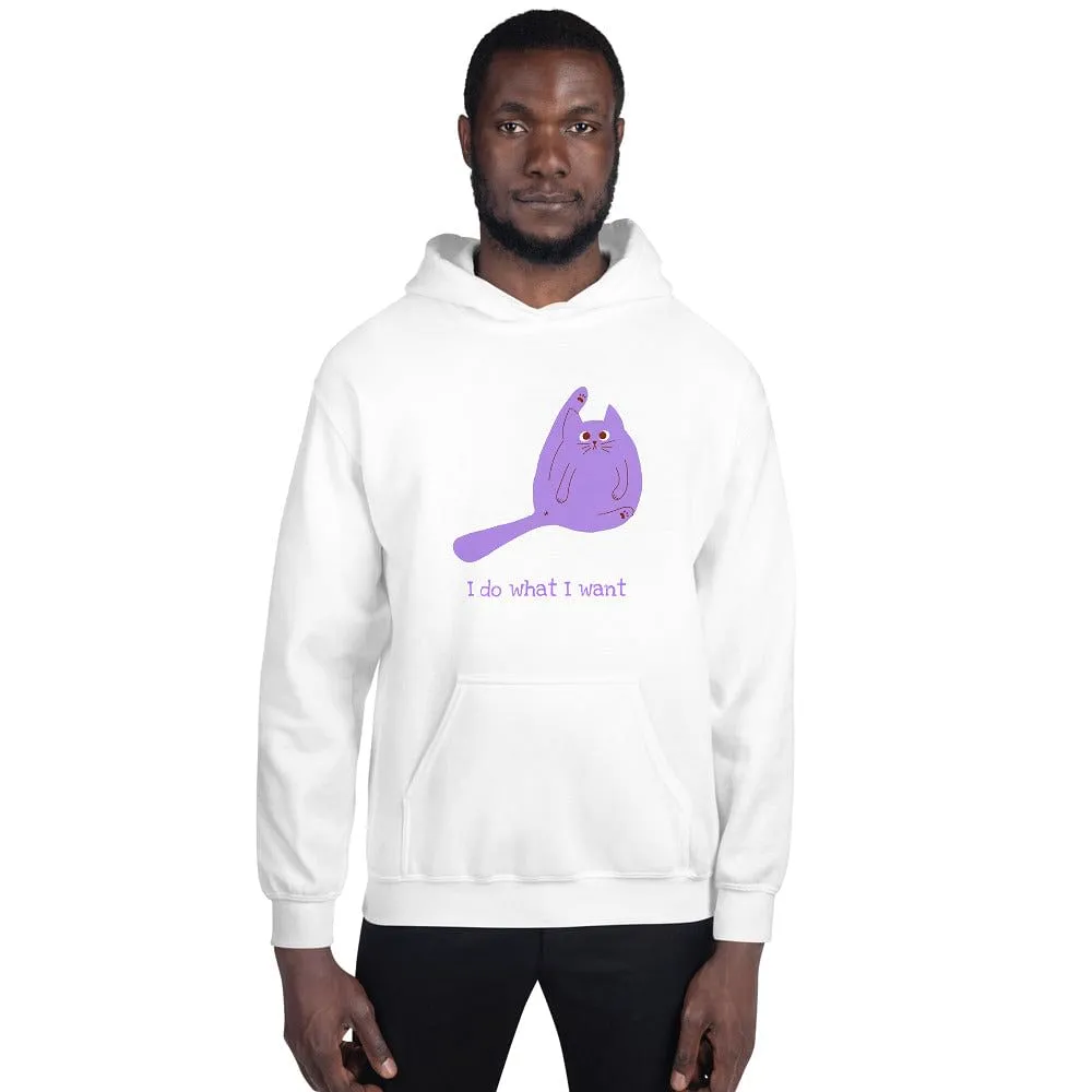 Hoodie With Funny Cat Text / I Do What I Want