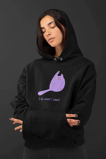 Hoodie With Funny Cat Text / I Do What I Want