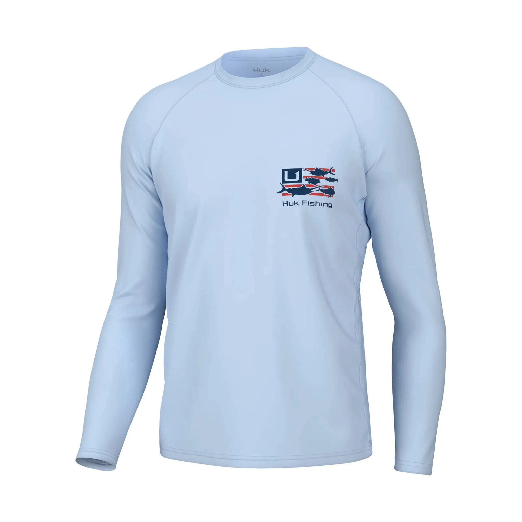 Huk Men's Trophy Flag Pursuit Performance Shirt - Ice Water