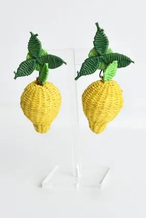 IRACA WOVEN LEMON EARRINGS