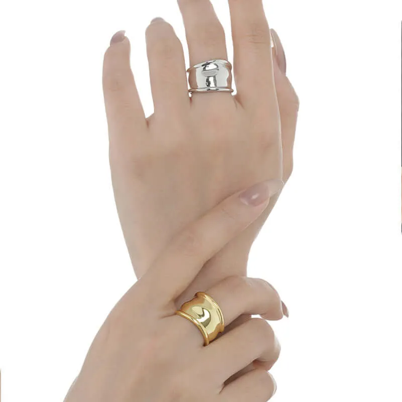 Irregular Bump Silver Band Ring