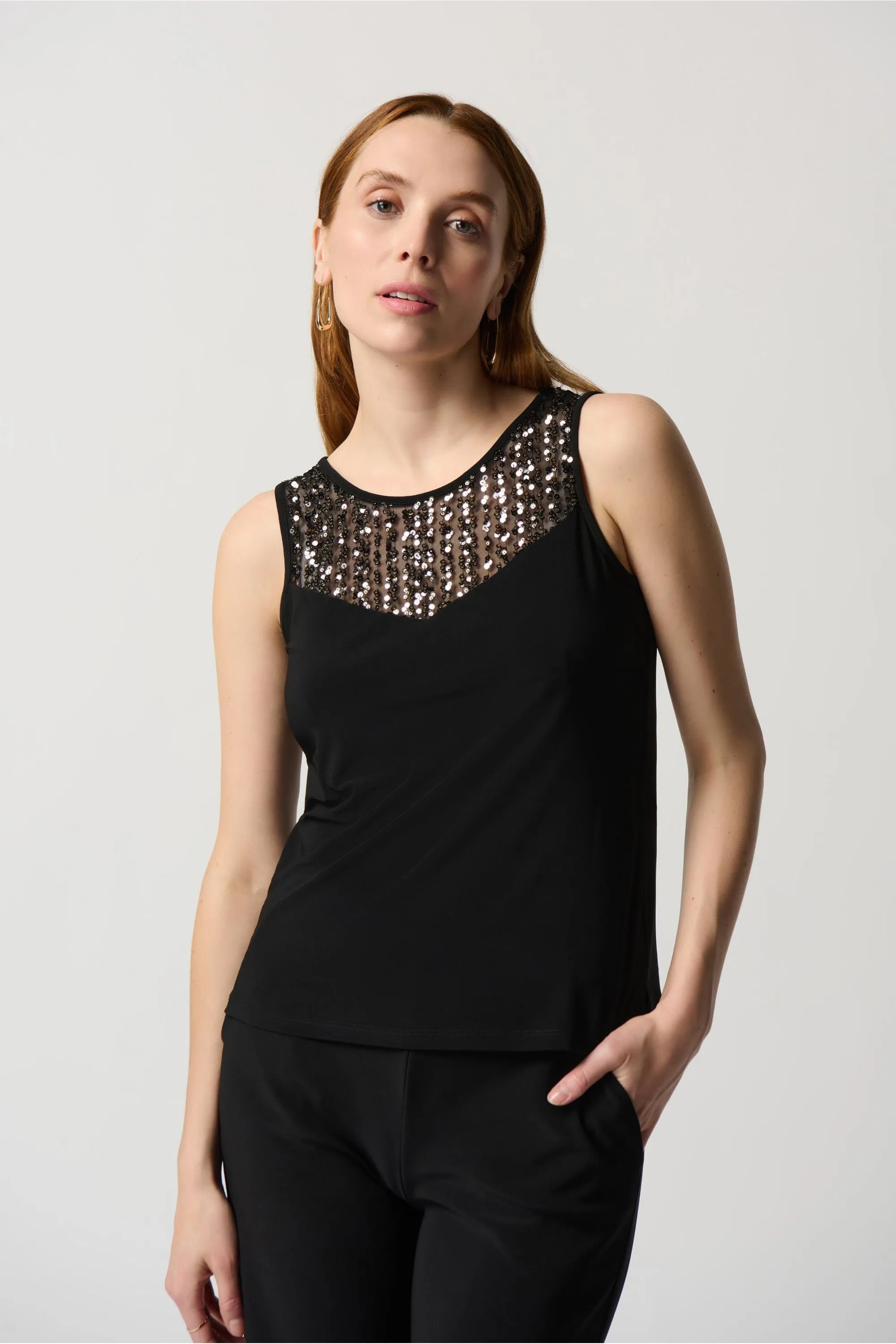 Joseph Ribkoff Sequined Coverup with Camisole - Style 234189