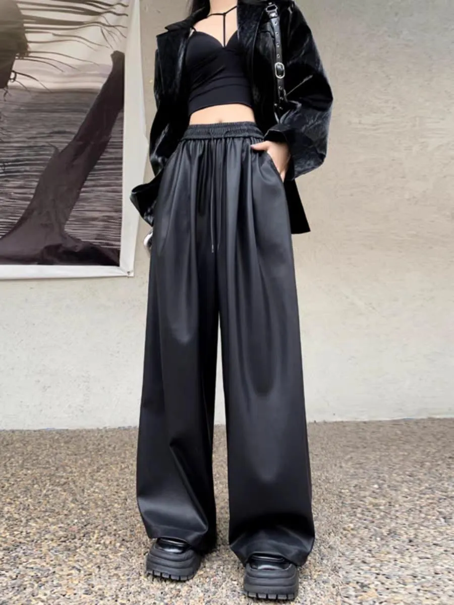 Kemberly Wide Leg Leather Pants