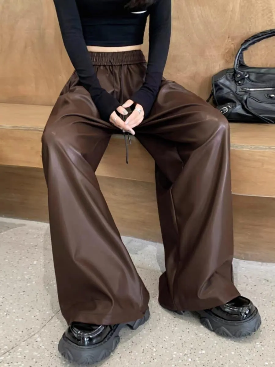 Kemberly Wide Leg Leather Pants