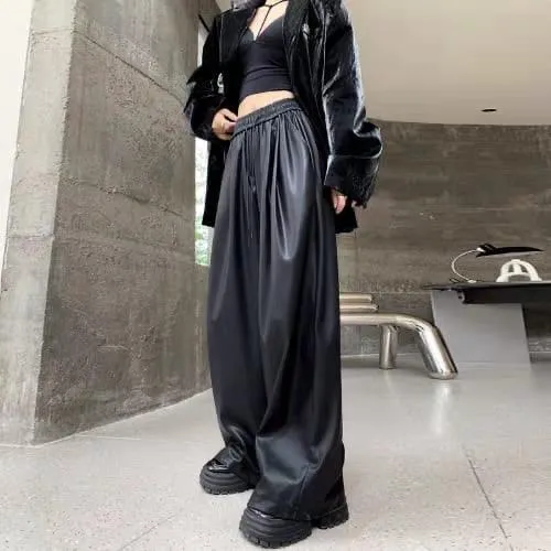 Kemberly Wide Leg Leather Pants