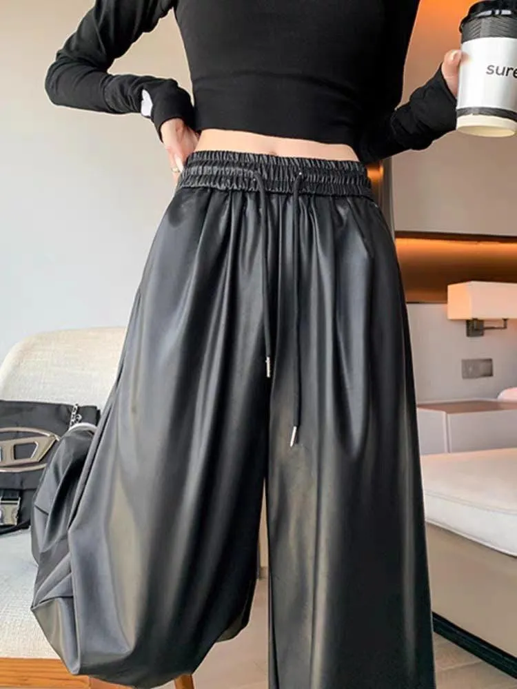 Kemberly Wide Leg Leather Pants