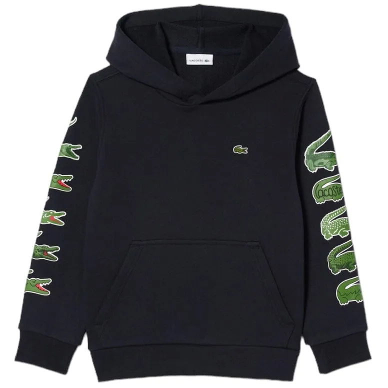 Kids Lacoste Contrast Crocodile Hoodie (Navy Blue) SJ1241-51