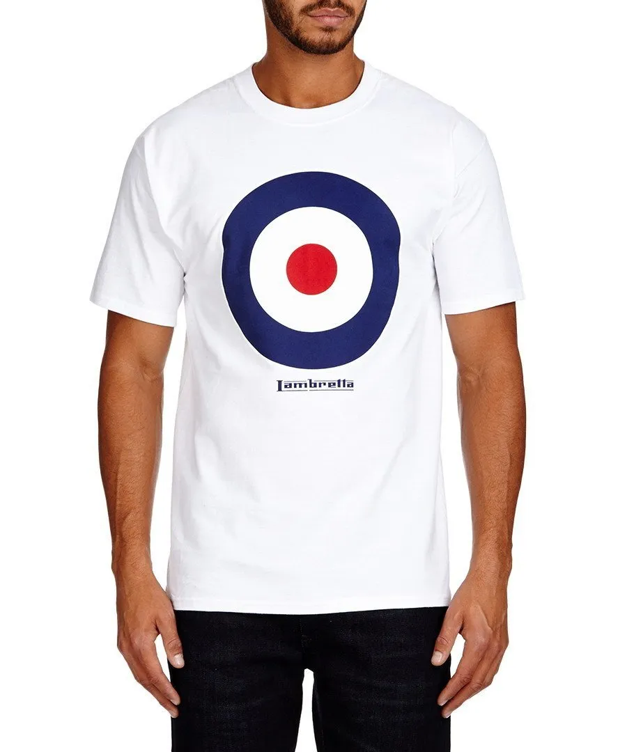 Lambretta Mens T Shirt Target Design - White