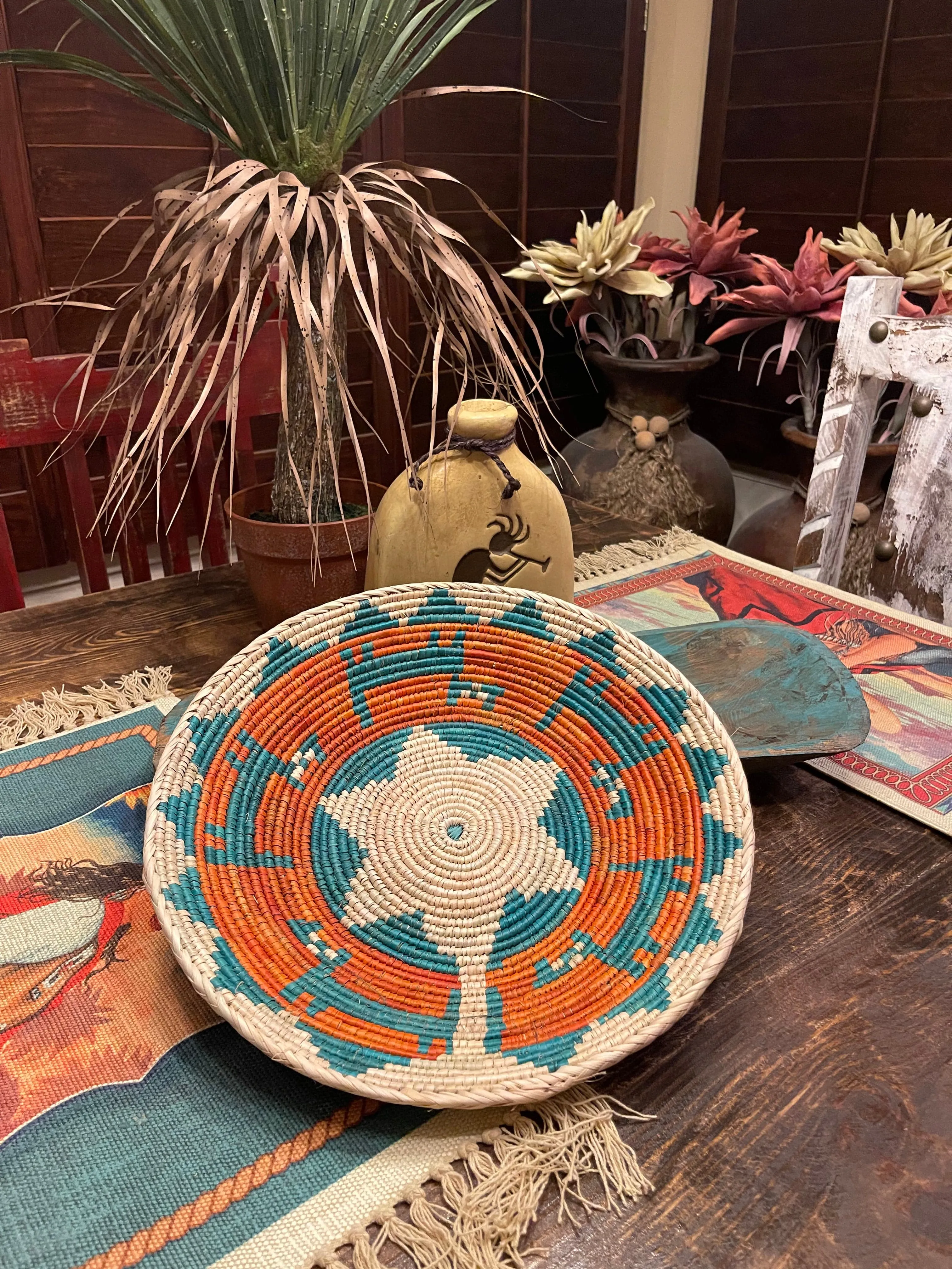 Large woven Southwest bowl or basket