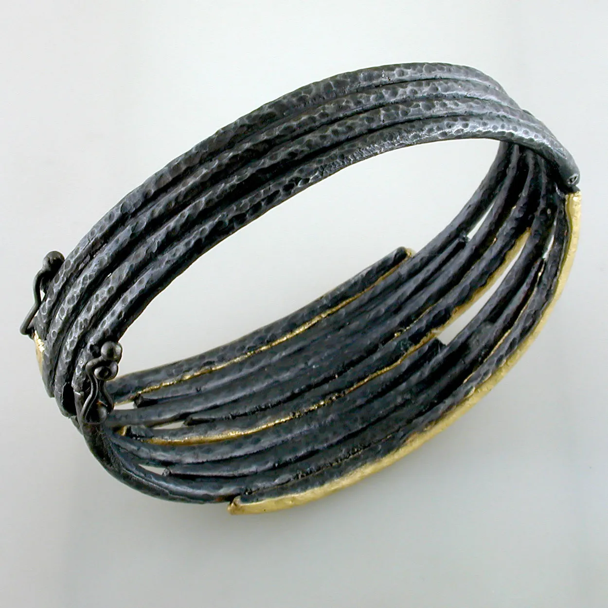 Lika Behar Zebra Diamond Bracelet in 24K Gold & Oxidized Silver