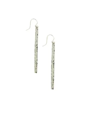 Long Hammered Bar Earrings