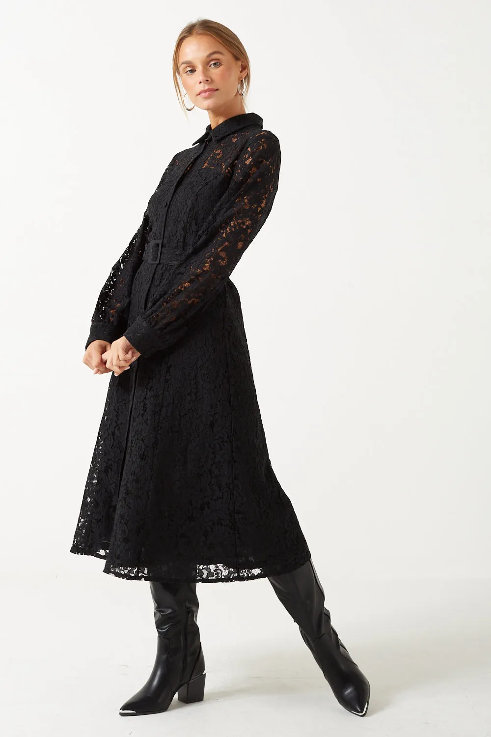 Marc Angelo Lace Shirt Dress