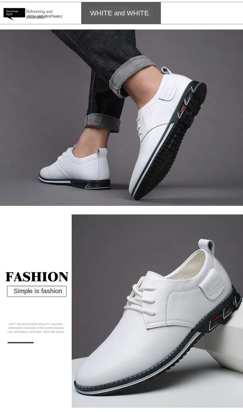 Men Oxfords Leather Sneakers