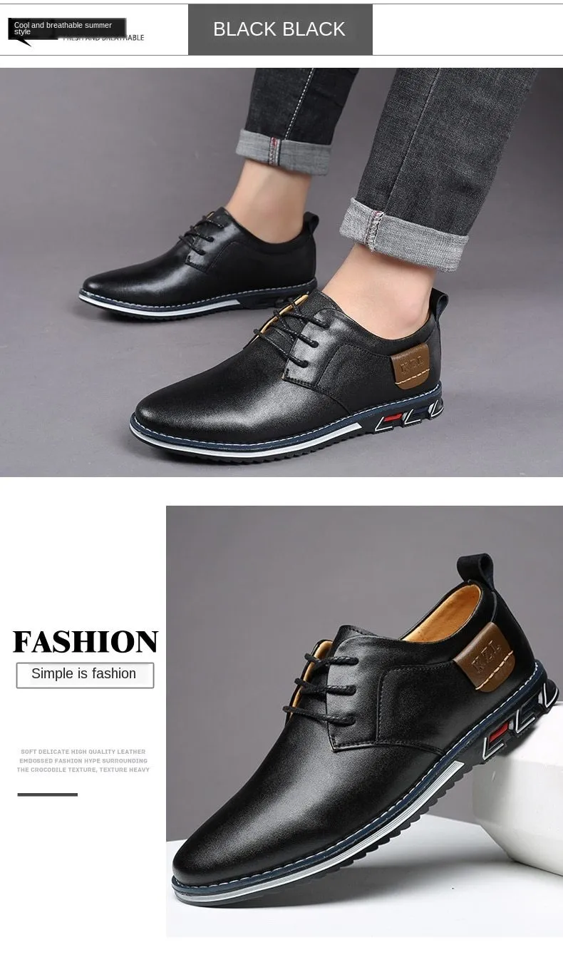 Men Oxfords Leather Sneakers