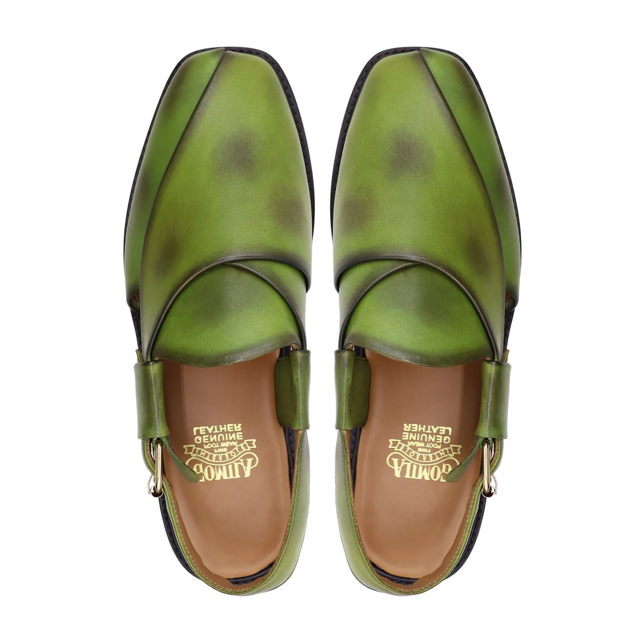 Mercado - Men's Burnish Green Calf Leather Sandal