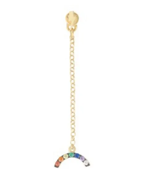 Mini Thunder Stud With Rainbow Charm (single)