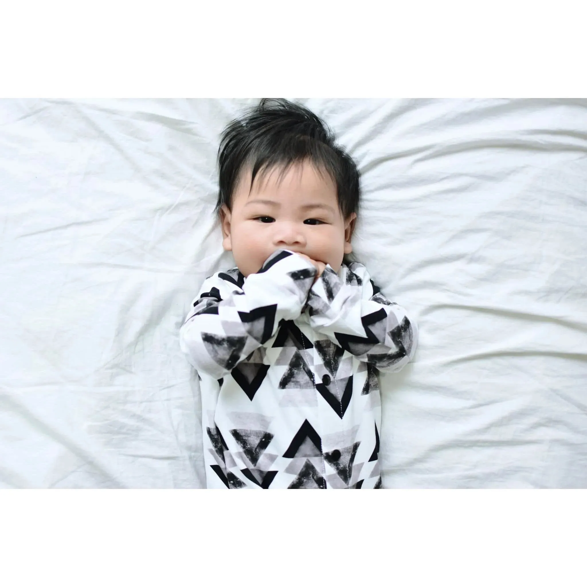 Monochrome Toddler & Baby Romper | Marble Tri Long Leg Popper Romper