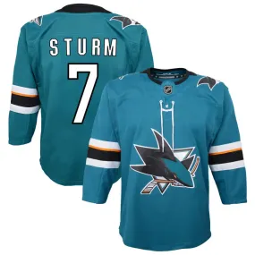 Nico Sturm San Jose Sharks Youth 2019/20 Home Premier Jersey - Teal