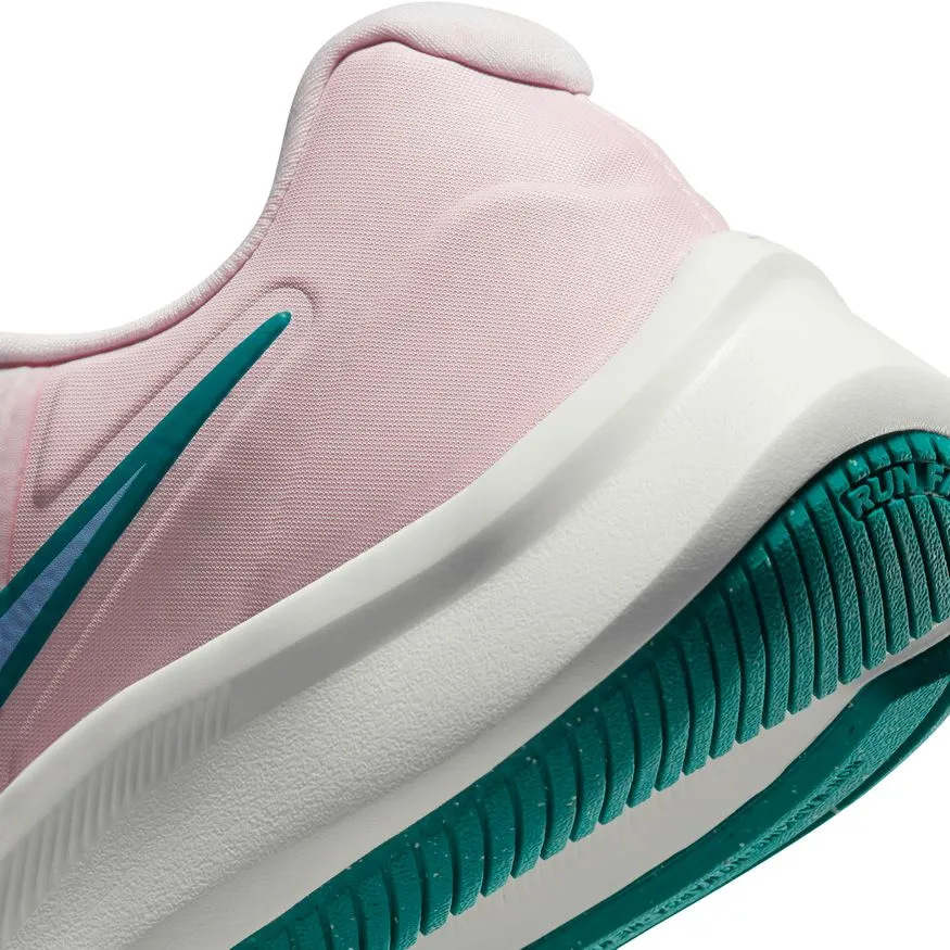 Nike White/Cobalt Bliss/Pearl Pink Star Runner 3 Youth Sneaker