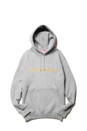 OLD ENGLISH LOGO EMBROIDERED PULLOVER HOODIE FL HEATHER GRAY