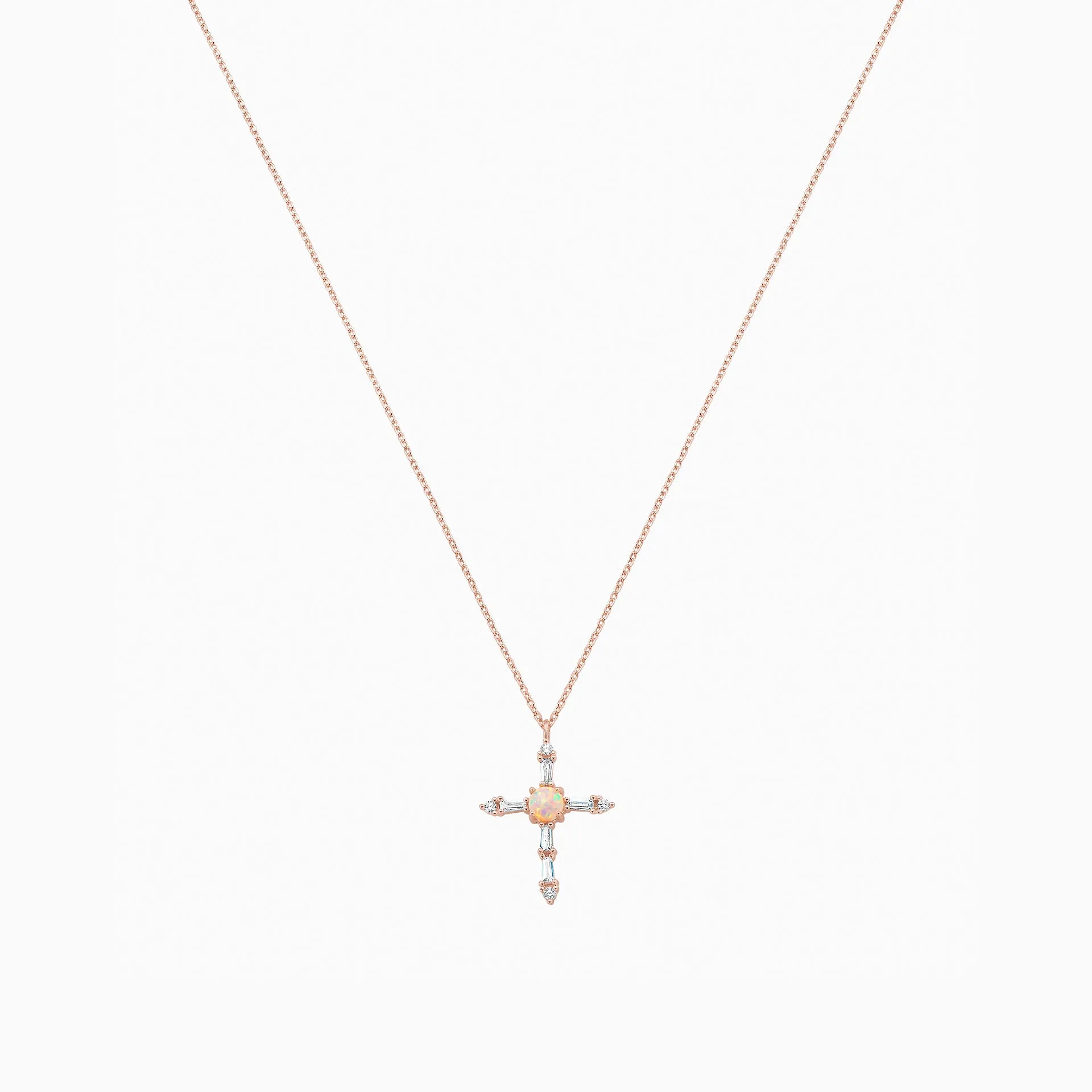 Opal Cross Necklace