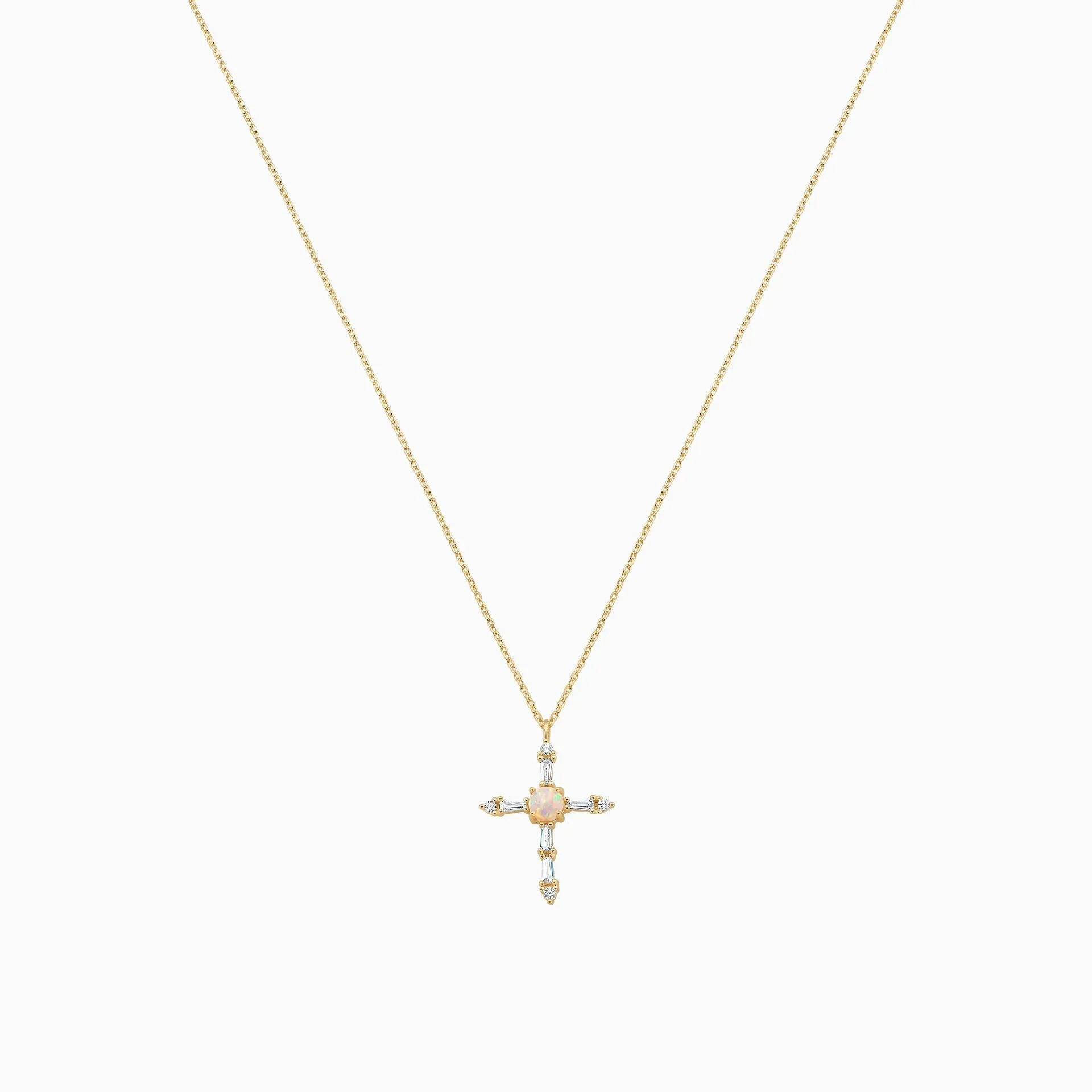 Opal Cross Necklace