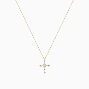 Opal Cross Necklace