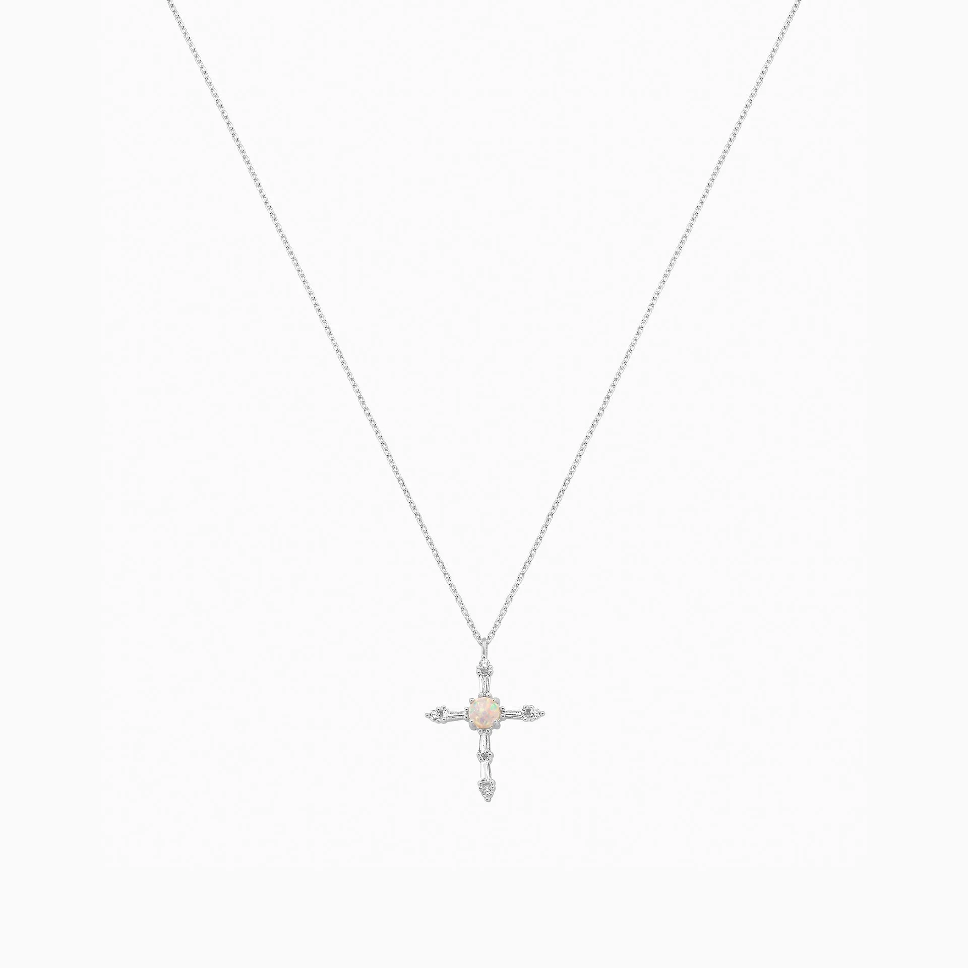 Opal Cross Necklace