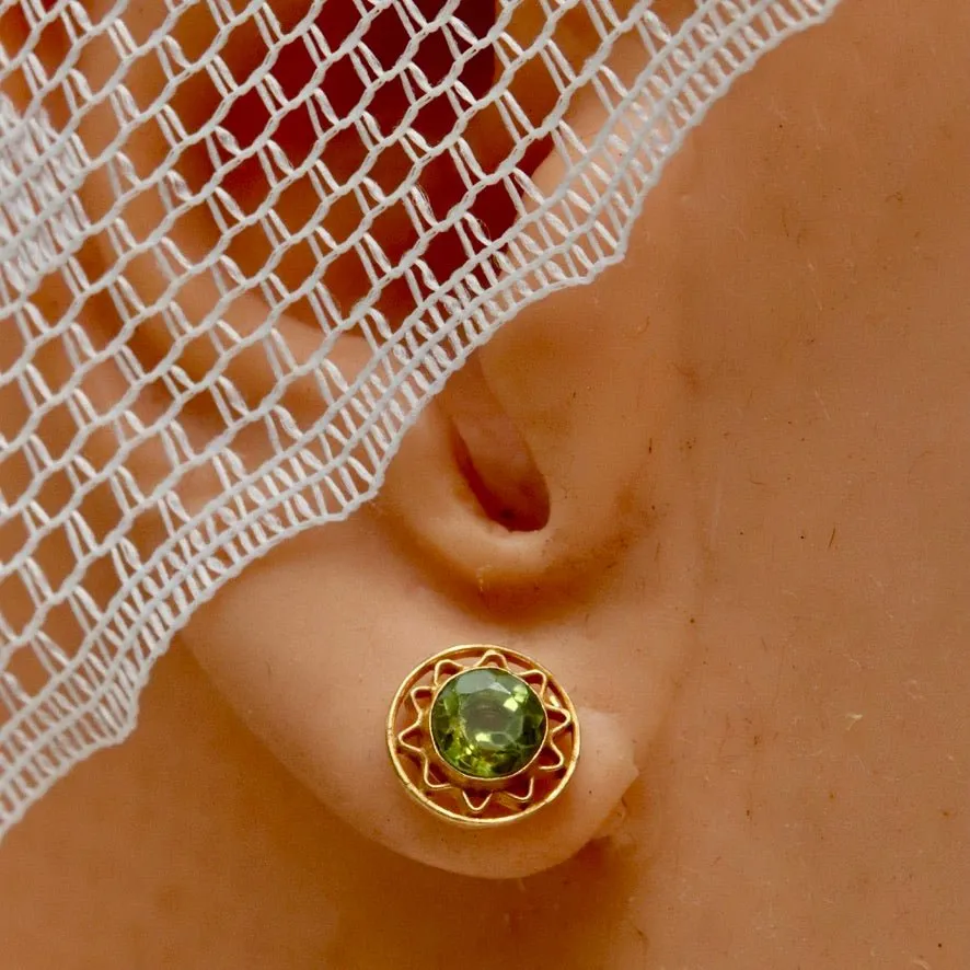 Openwork Peridot Stud Earrings