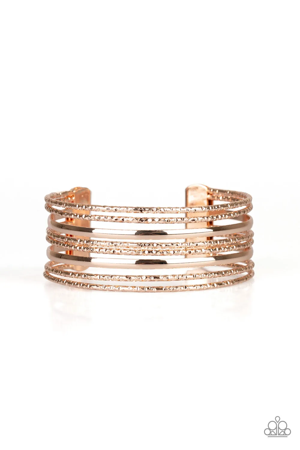 Paparazzi Bracelet ~ Stack Shack - Rose Gold Cuff Bracelet