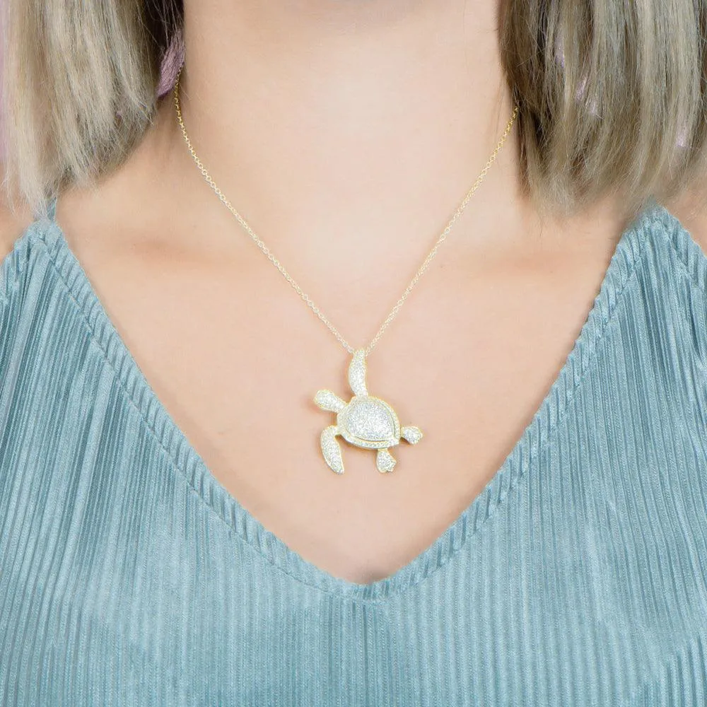 Pavé Honolulu Honu Pendant