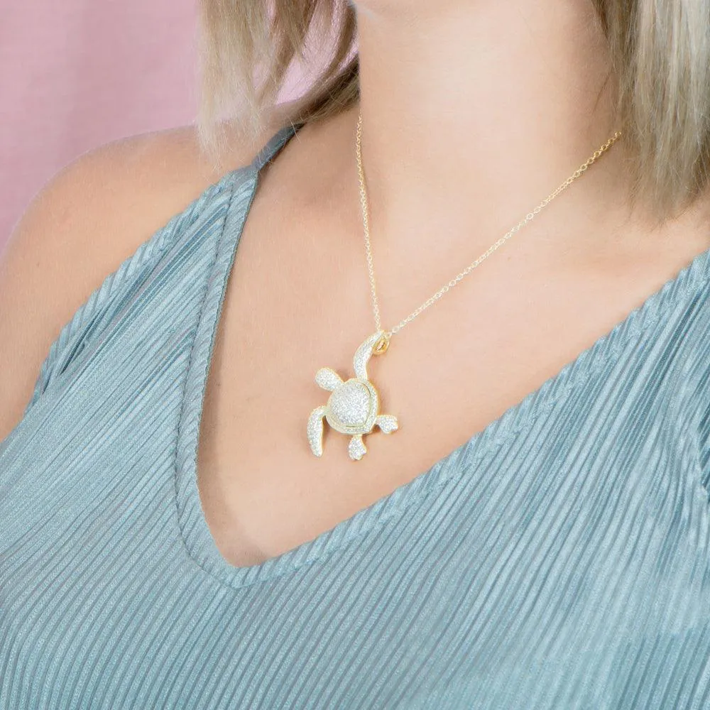 Pavé Honolulu Honu Pendant