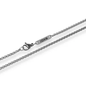 Personalized Box Chain - Silver 2mm